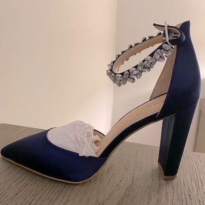 Navy jewel Badgley Mischka pumps